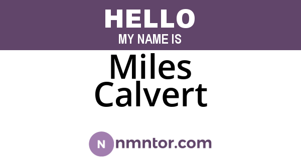 Miles Calvert
