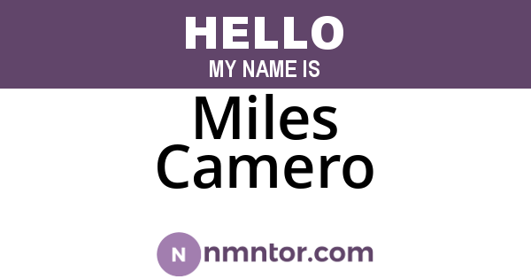 Miles Camero