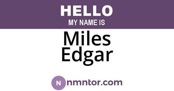 Miles Edgar