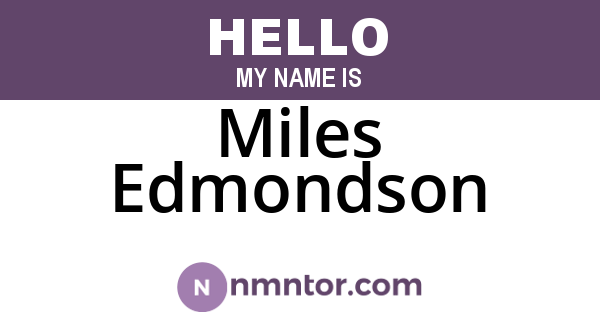 Miles Edmondson