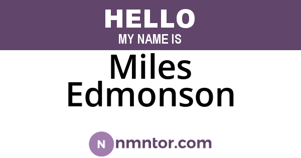 Miles Edmonson
