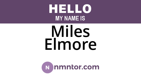 Miles Elmore