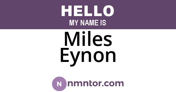 Miles Eynon
