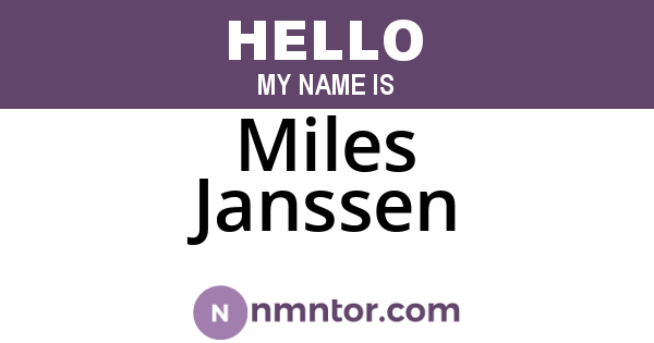 Miles Janssen