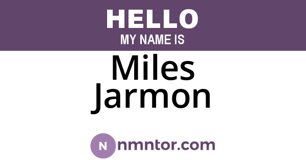 Miles Jarmon