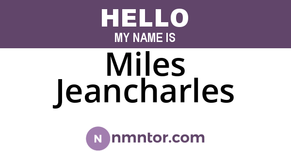 Miles Jeancharles