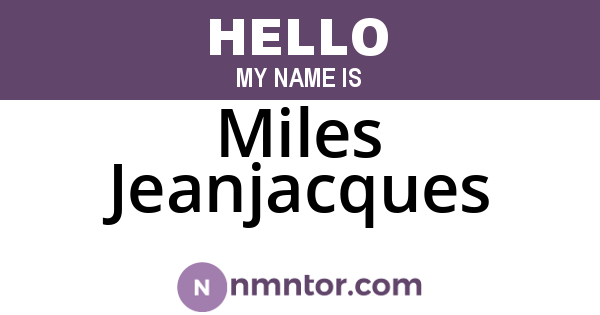 Miles Jeanjacques