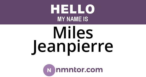 Miles Jeanpierre