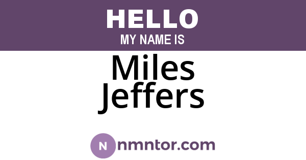 Miles Jeffers
