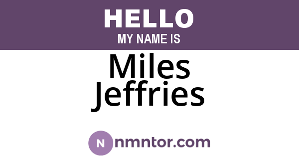 Miles Jeffries