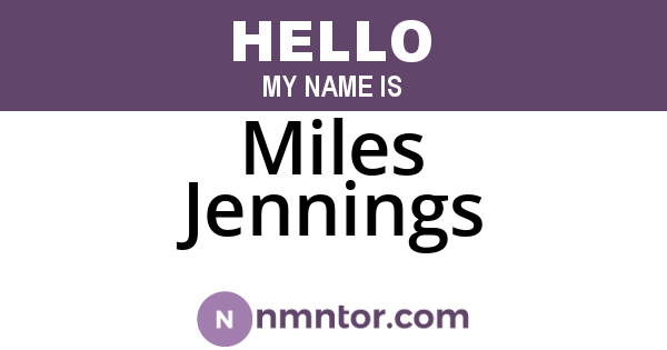 Miles Jennings