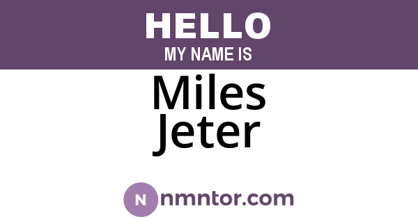 Miles Jeter