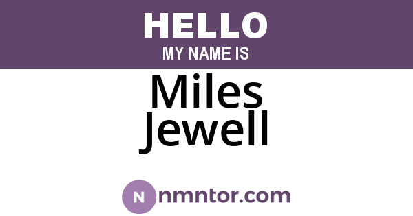 Miles Jewell