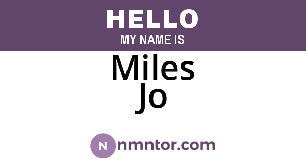 Miles Jo