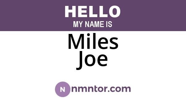 Miles Joe
