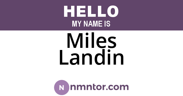 Miles Landin