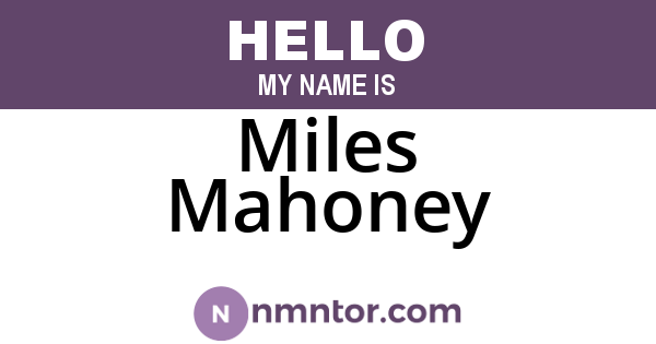 Miles Mahoney
