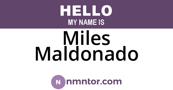 Miles Maldonado