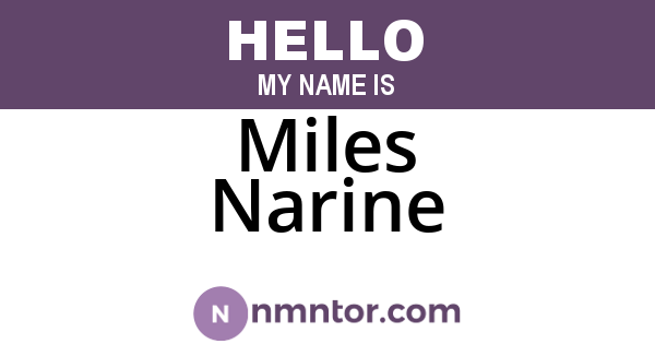 Miles Narine