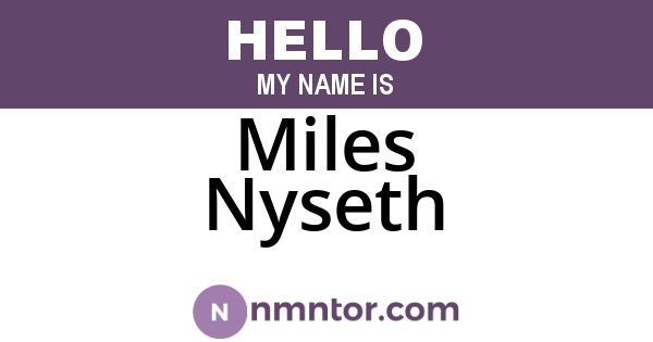 Miles Nyseth