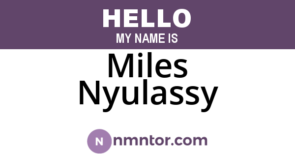 Miles Nyulassy