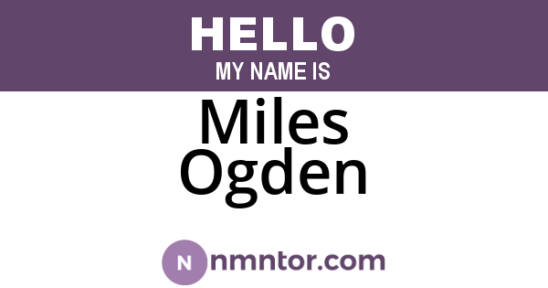 Miles Ogden