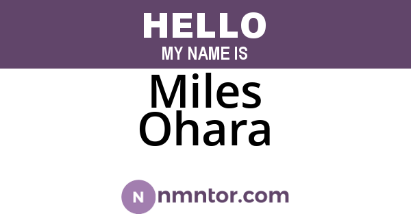 Miles Ohara