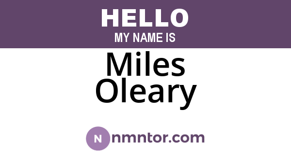 Miles Oleary