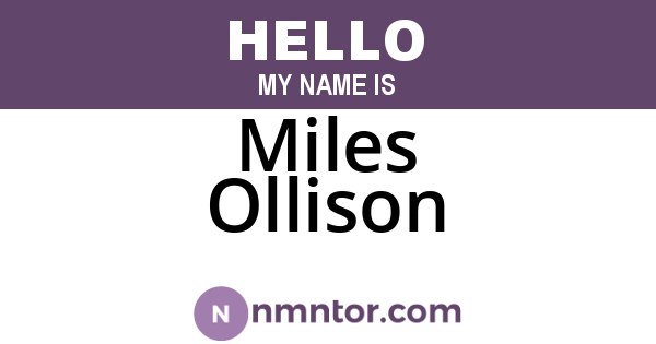 Miles Ollison
