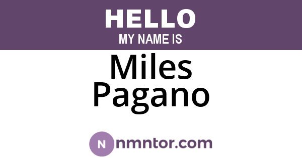 Miles Pagano