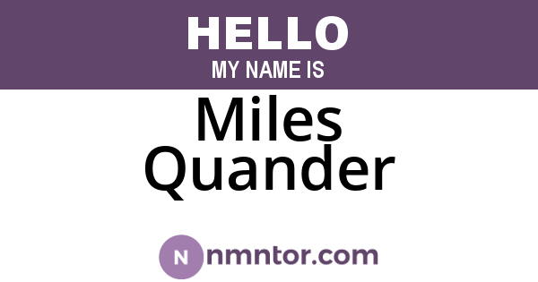 Miles Quander