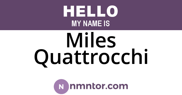 Miles Quattrocchi