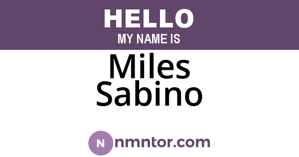 Miles Sabino