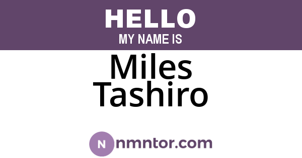 Miles Tashiro