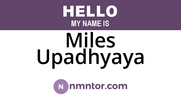 Miles Upadhyaya
