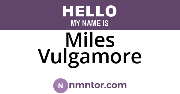 Miles Vulgamore