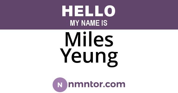 Miles Yeung