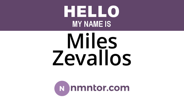 Miles Zevallos