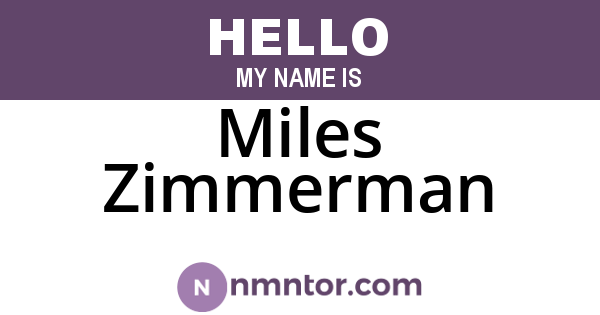 Miles Zimmerman