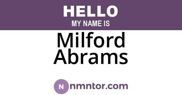 Milford Abrams