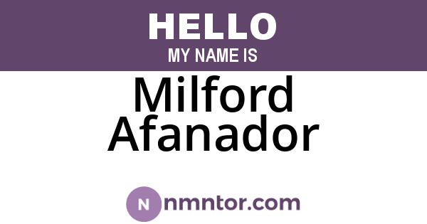 Milford Afanador