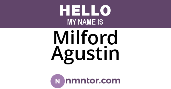 Milford Agustin
