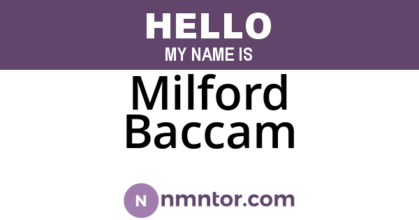Milford Baccam