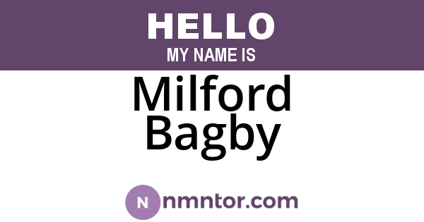 Milford Bagby