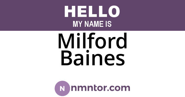 Milford Baines