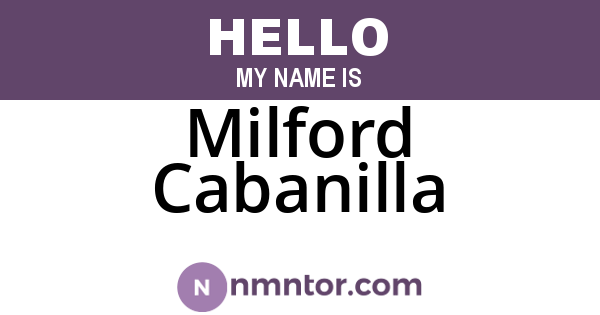 Milford Cabanilla