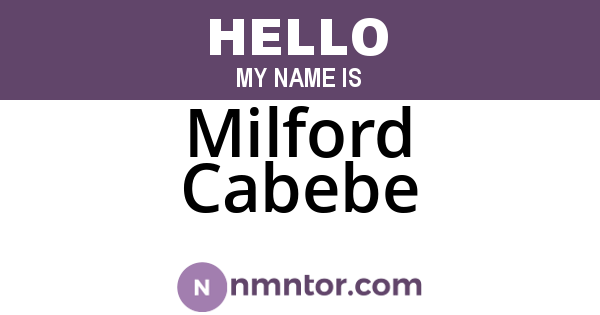 Milford Cabebe