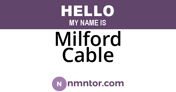 Milford Cable
