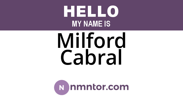 Milford Cabral