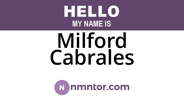 Milford Cabrales
